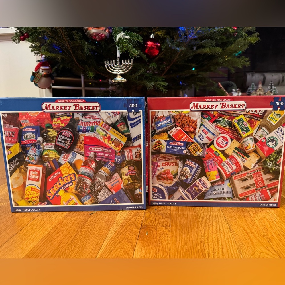 Two SEALED White Mountain puzzles Market Basket limited edition